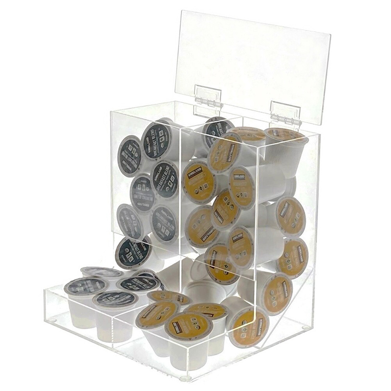 Custom lucite coffee pod box, wholesale acrylic coffee pod dispenser