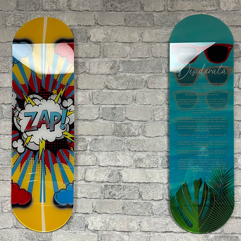 Supply wall acrylic skateboard decor, lucite art display board 