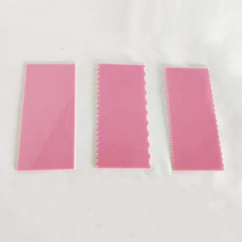Pink plexiglass cake scraper factory, acrylic cake smoother manufacturer