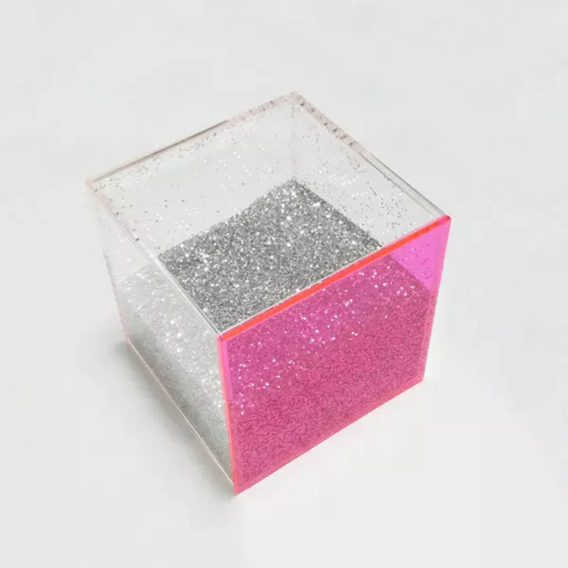 Neon pink acrylic box factory, custom acrylic favor box