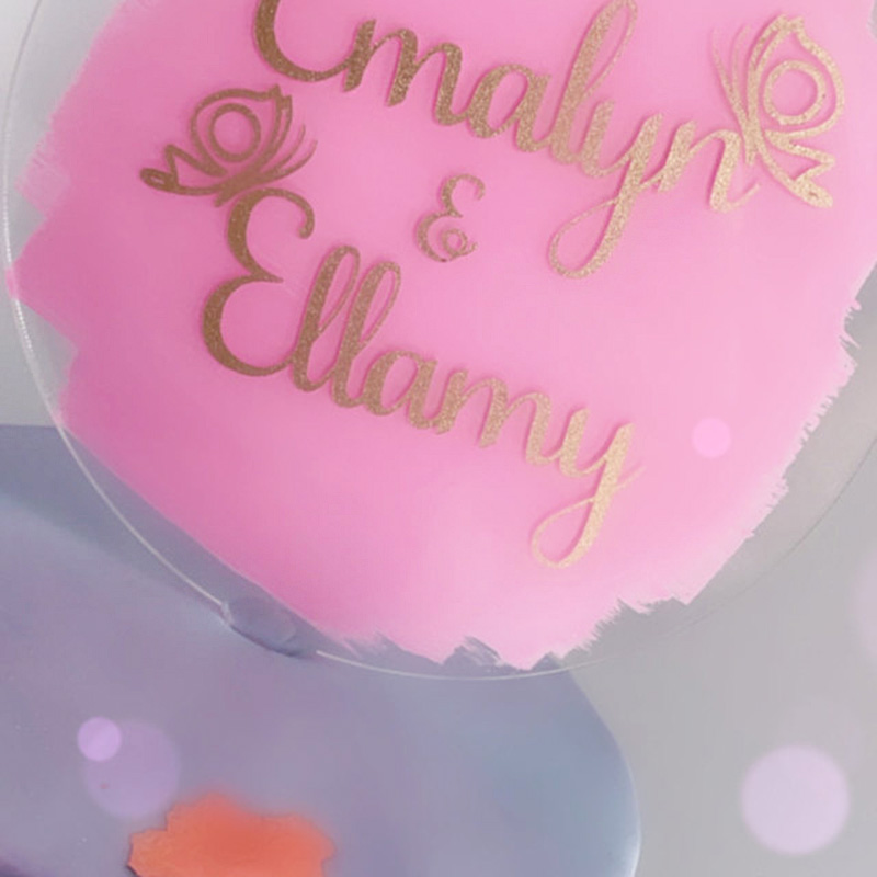 Round acrylic cake topper supplier, custom plexiglass cake topper