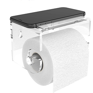 wallmount acrylic paper holder, custom lucite tissue rack for toilet