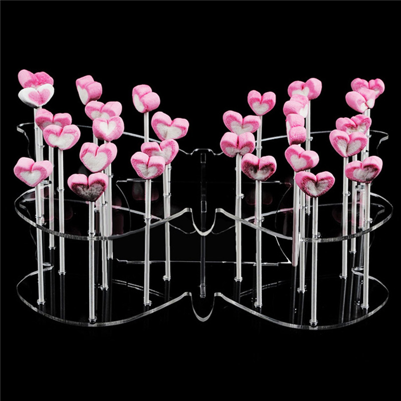 Butterfly shaped acrylic lollipop stand, wholesale lucite lollipop rack