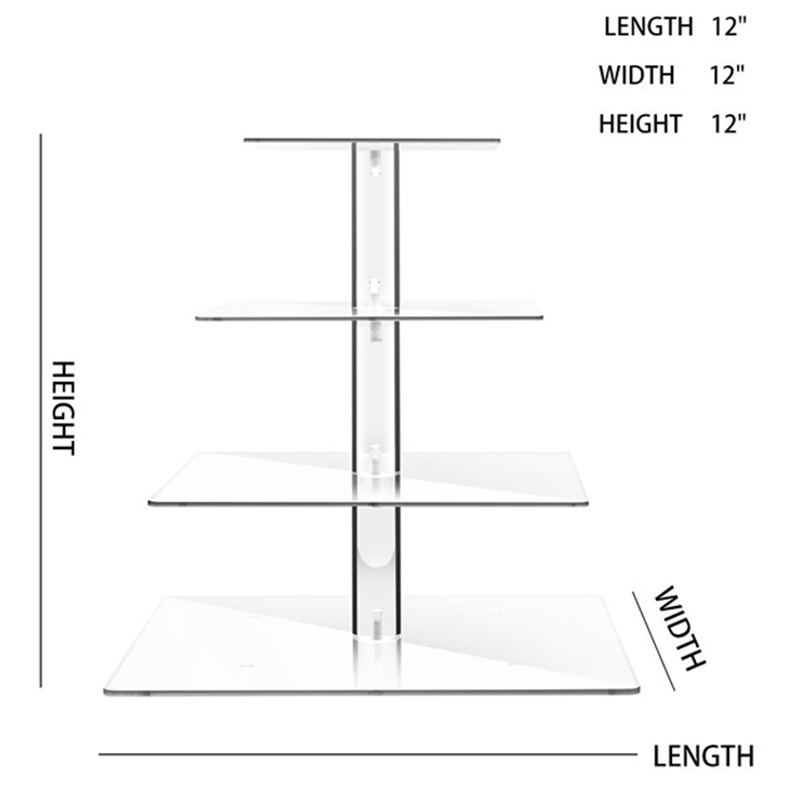 Square acrylic cake stand factory, detachable lucite cake holder