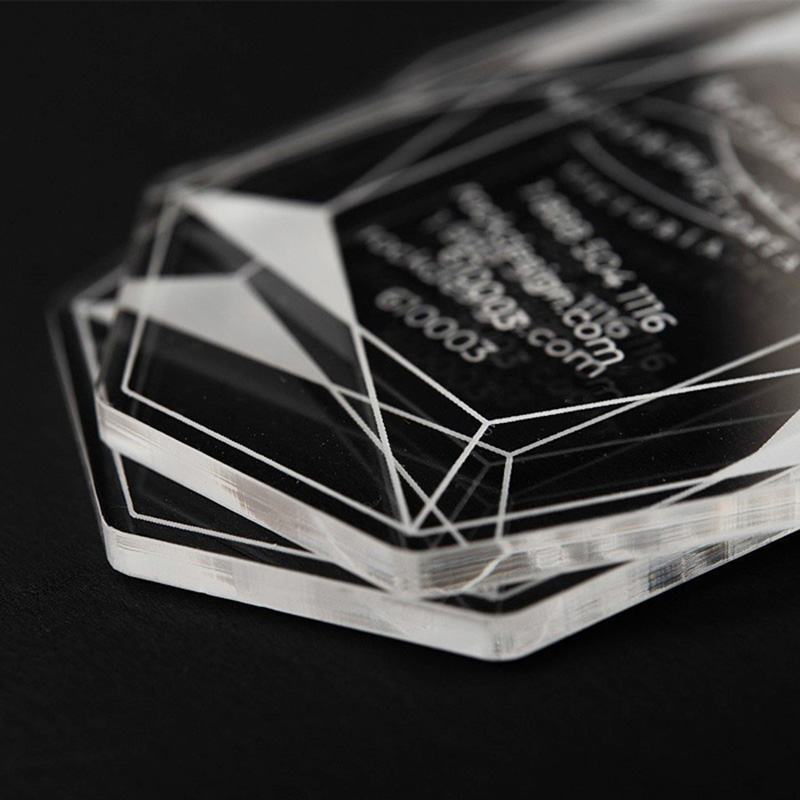 Gem shaped acrylic business card, supply perspex business card