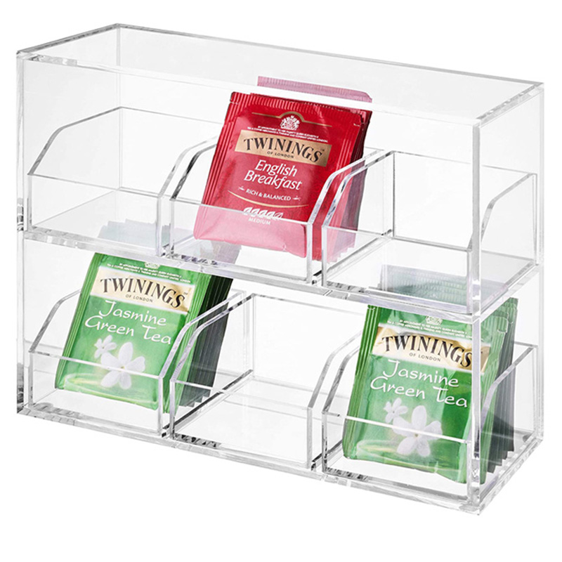 2 tiers acrylic tea bag box, wholesale acrylic tea bag stand