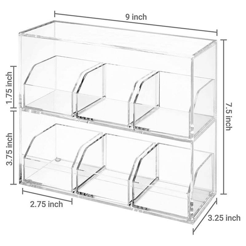 2 tiers acrylic tea bag box, wholesale acrylic tea bag stand