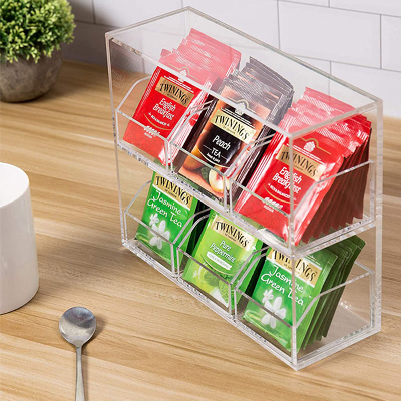 2 tiers acrylic tea bag box, wholesale acrylic tea bag stand