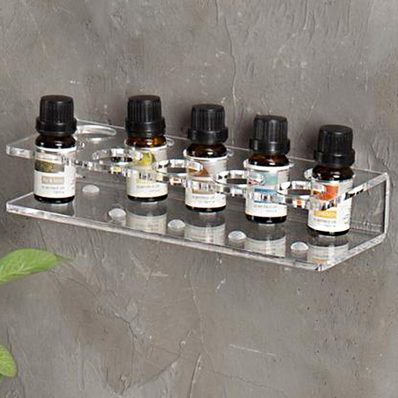 Wall acrylic oil bottle rack, wholesale lucite essence bottle stand