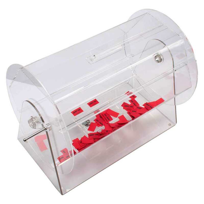 Wholesale acrylic raffle drum, custom perspex raffle box