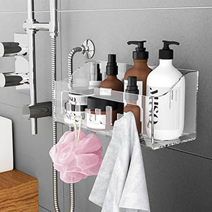 acrylic shower shelf supplier, custom acrylic bathroom shelf