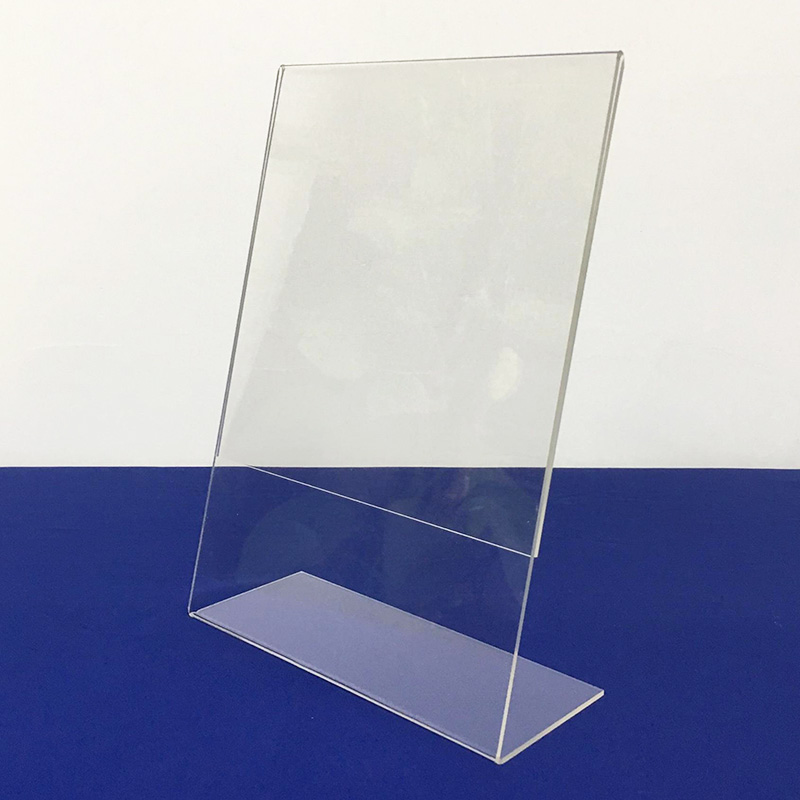 Wholesale acrylic sign stand, slant back lucite sign supplier