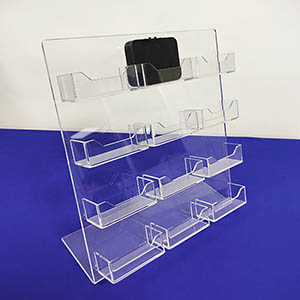 wholesale acrylic card shelf, custom lucite card holder