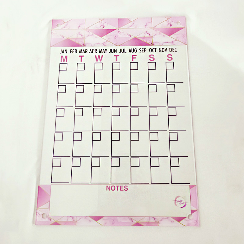 Wall wholesale acrylic calendar, office perspex calendar supplier