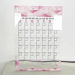 wall wholesale acrylic calendar, office perspex calendar supplier