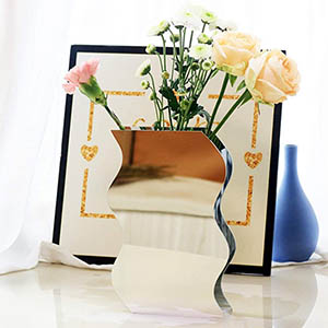modern mirrored acrylic vase company, custom mirror perspex vase
