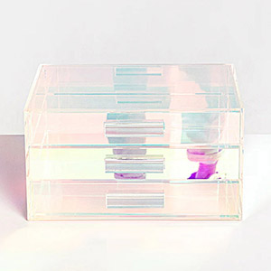 supply iridescent acrylic drawer, perspex drawer box supplier