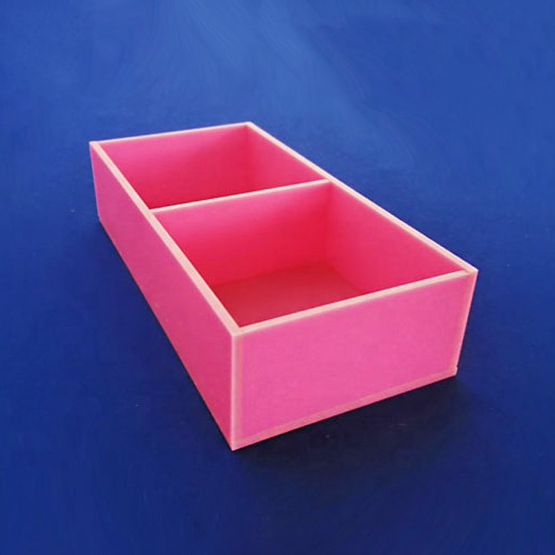 Pink acrylic storage tray, custom lucite storage tray
