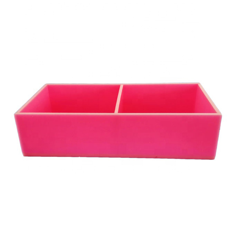 Pink acrylic storage tray, custom lucite storage tray