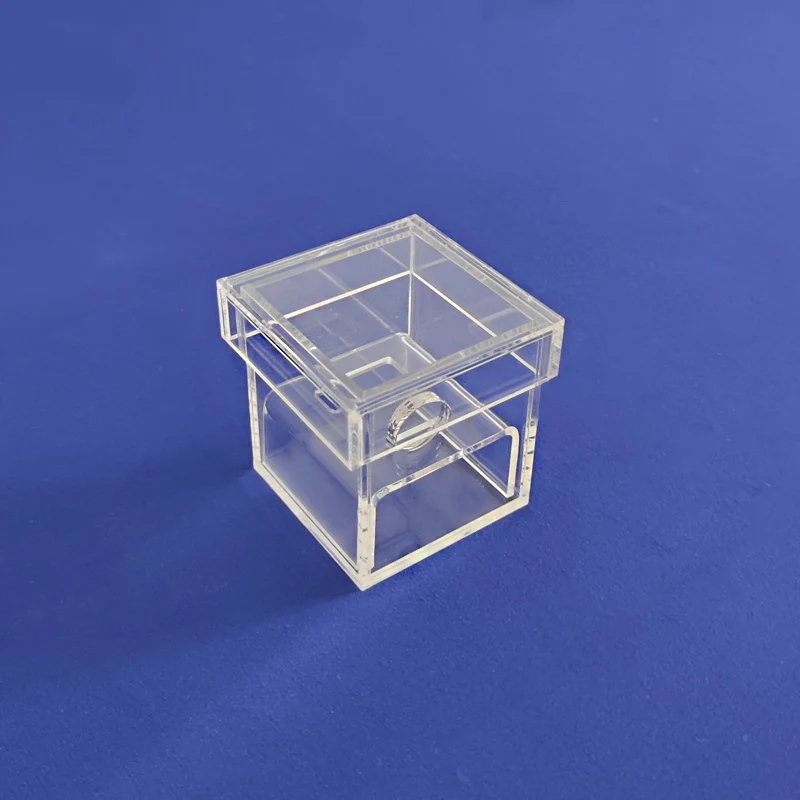 Acrylic ring box wholesaler, custom perspex ring box