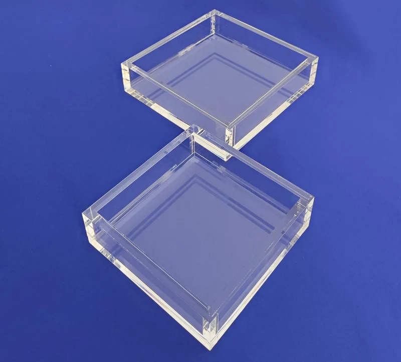 square acrylic napkin tray