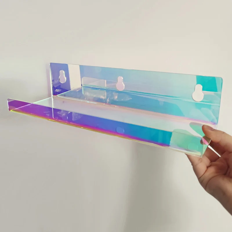 2024 acrylic wall shelf supplier, iridescent lucite shelf