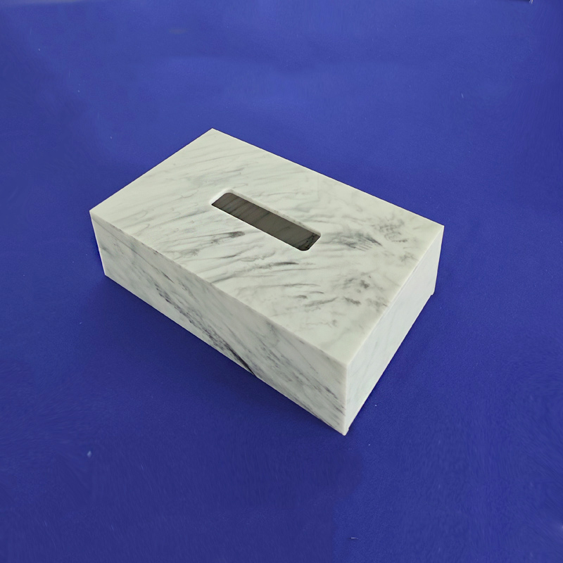 Marble acrylic napkin box, lucite tissue box supplier