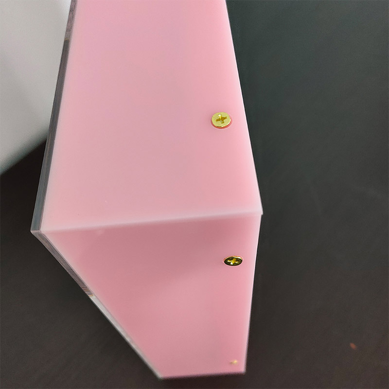 Pink acrylic shadow box supplier, custom lucite shadow box