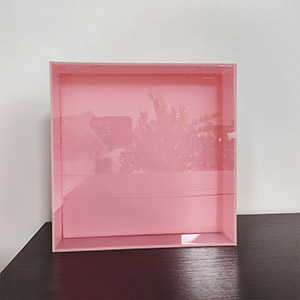pink acrylic shadow box supplier, custom lucite shadow box