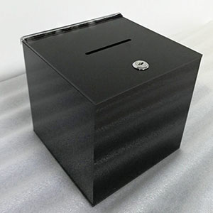 black acrylic donation box, perspex donation case factory