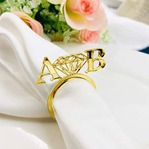 gold acrylic napkin ring factory, OEM lucite napkin ring