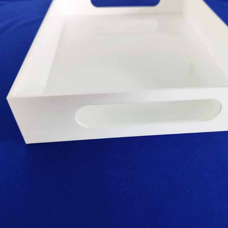White lucite tray wholesaler, acrylic serving tray factory