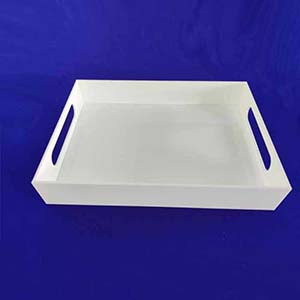 white lucite tray wholesaler, acrylic serving tray factory