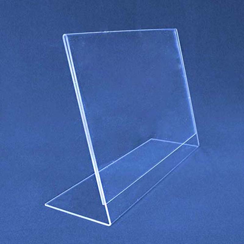 New slant back lucite sign holder, plexiglass sign stand wholesaler