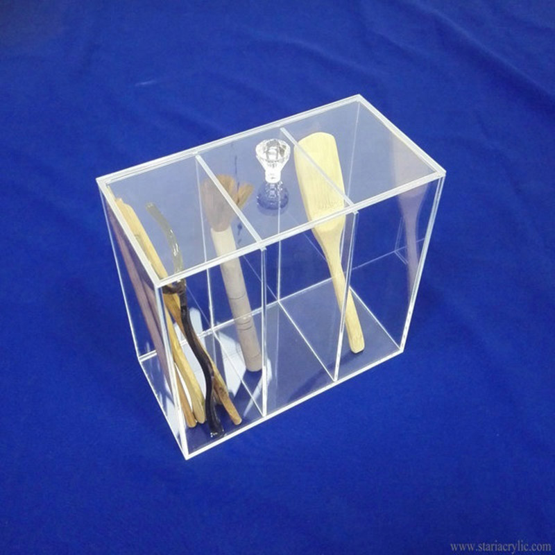 Wholesaler acrylic brush box, perspex brush storage box factory