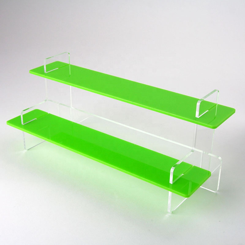 Assemble acrylic display shelf, supplier lucie display riser