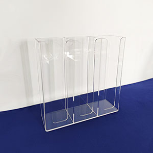 3 compartments acrylic cup holder, custom lucite cups organizer