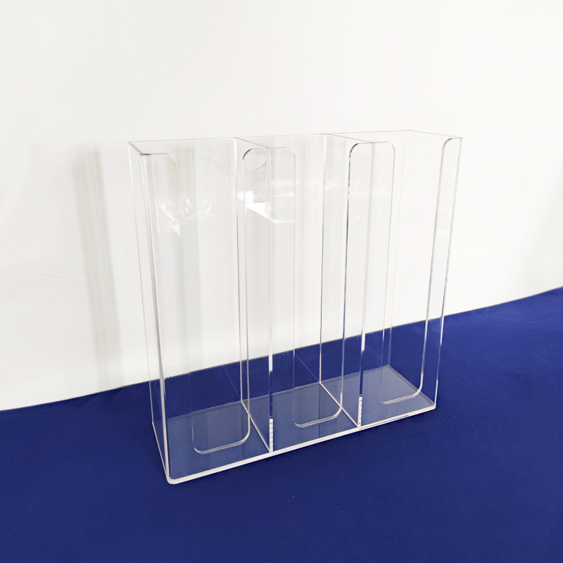 3 compartments acrylic cup holder, custom lucite cups organizer
