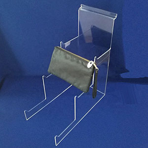 custom acrylic wallet display stand, slatwall lucite wallet rack