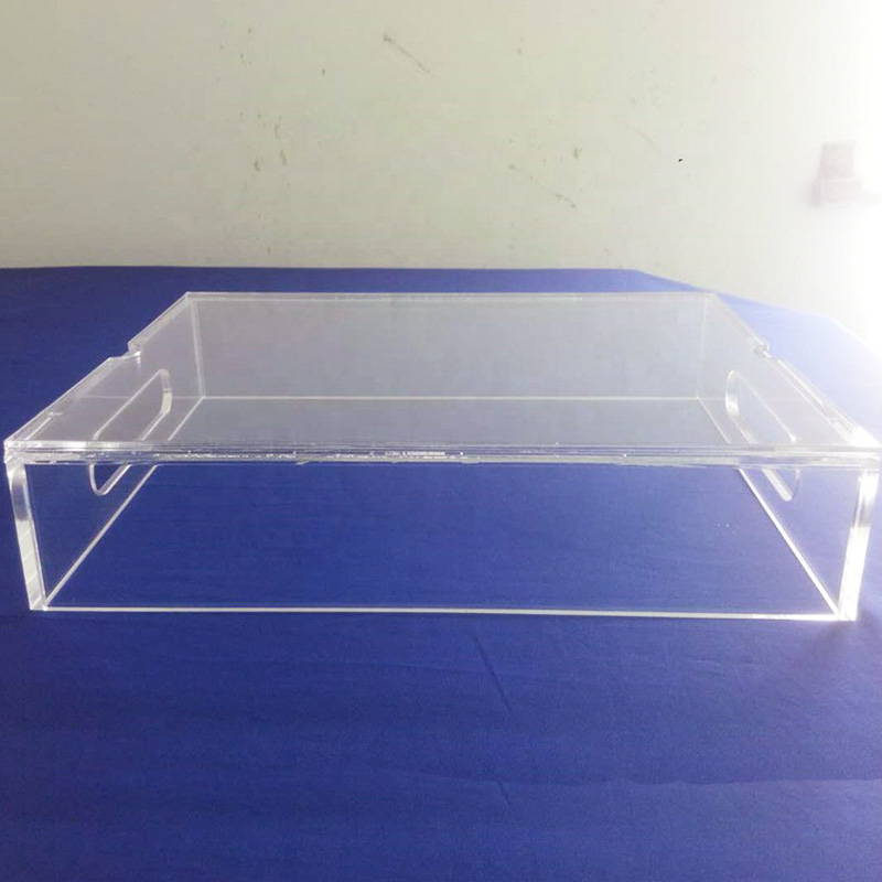 Factory acrylic tray with insert, custom lucite serving tray