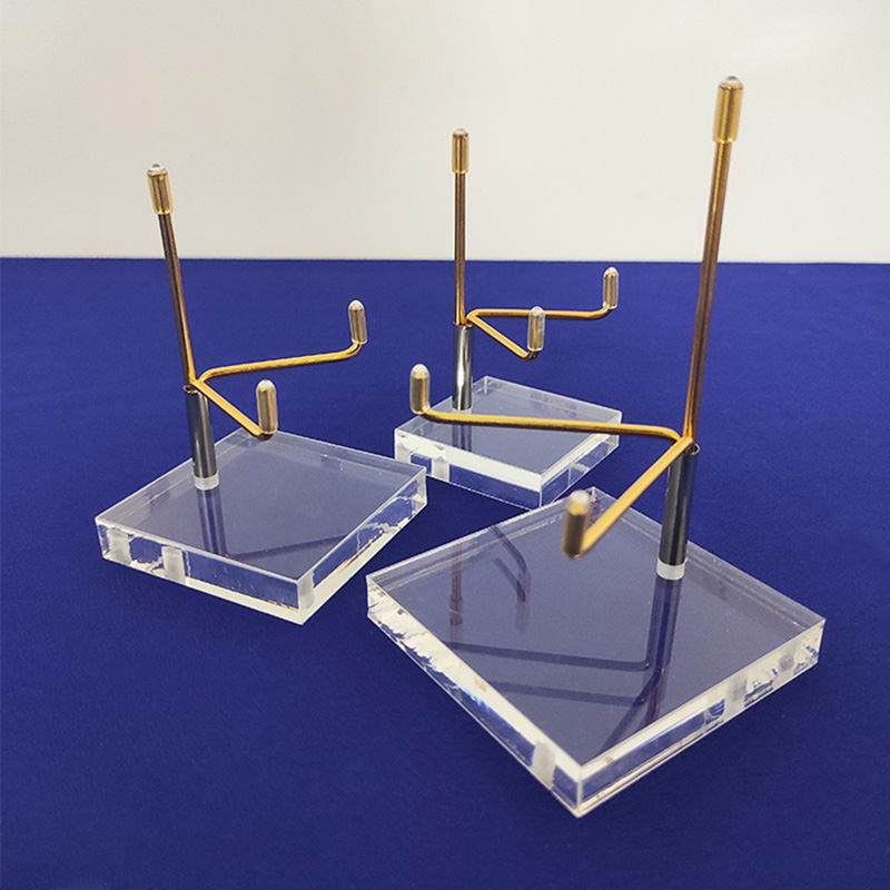 New acrylic mineral rack manufacturer, custom lucite crystal stand