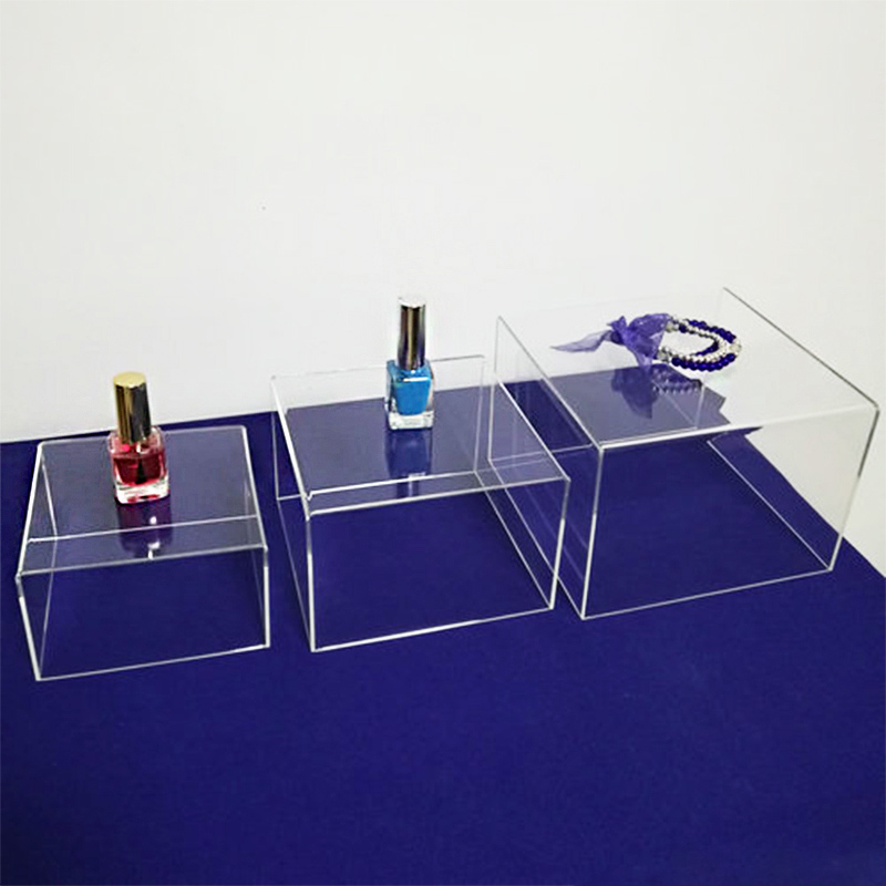 Wholesaler acrylic 5 side box, supply lucite riser cube