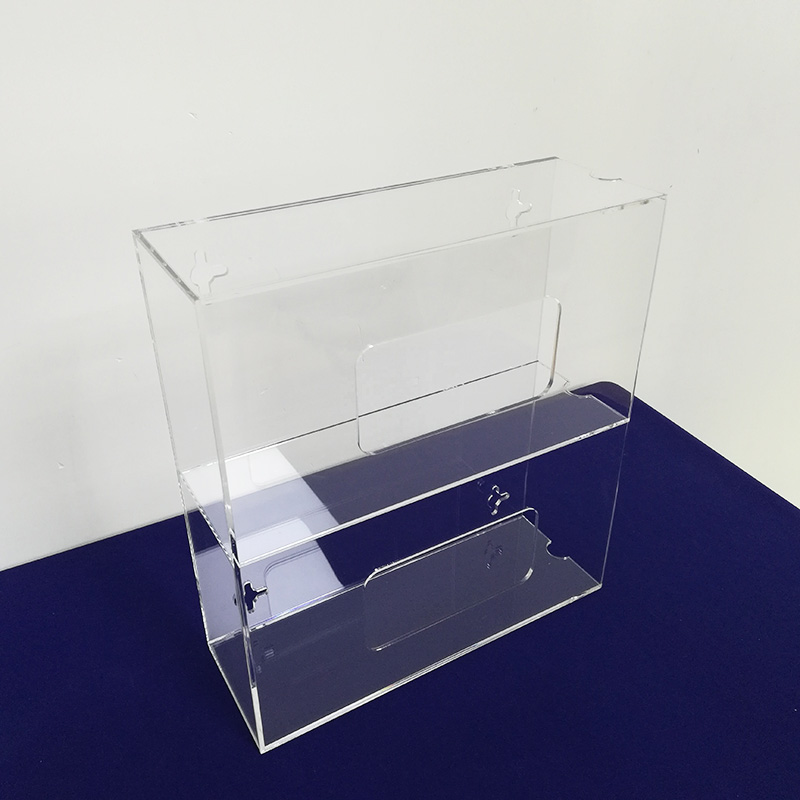 2 sections acrylic gloves box, supplier perspex gloves case