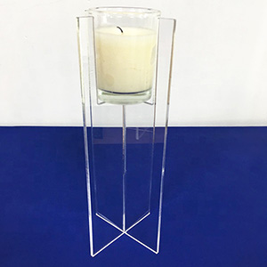 clear acrylic candle stand, detachable lucite candle riser factory