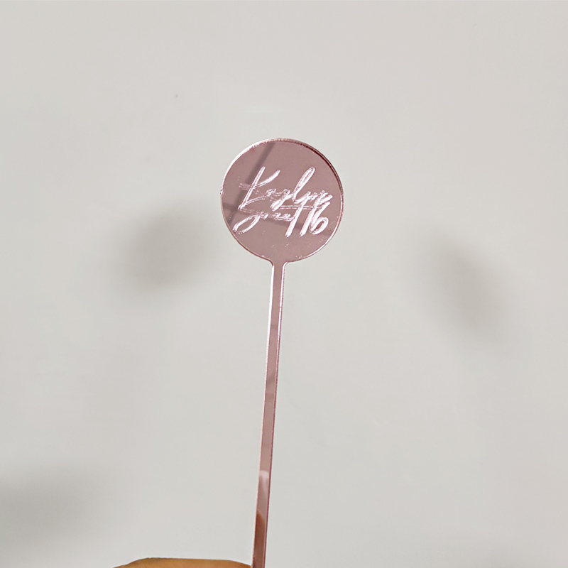 Rose gold acrylic stirrer supplier, custom perspex stirrer