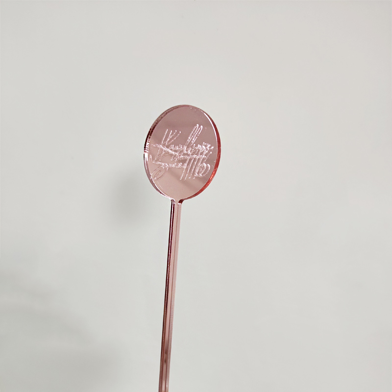 Rose gold acrylic stirrer supplier, custom perspex stirrer