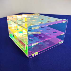 detachable acrylic tube stand, iridescent plexiglass tube rack factory