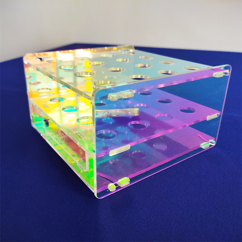 Detachable acrylic tube stand, iridescent plexiglass tube rack factory