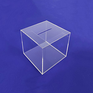 Sliding bottom acrylic coin box, lucite coin box manufacturer