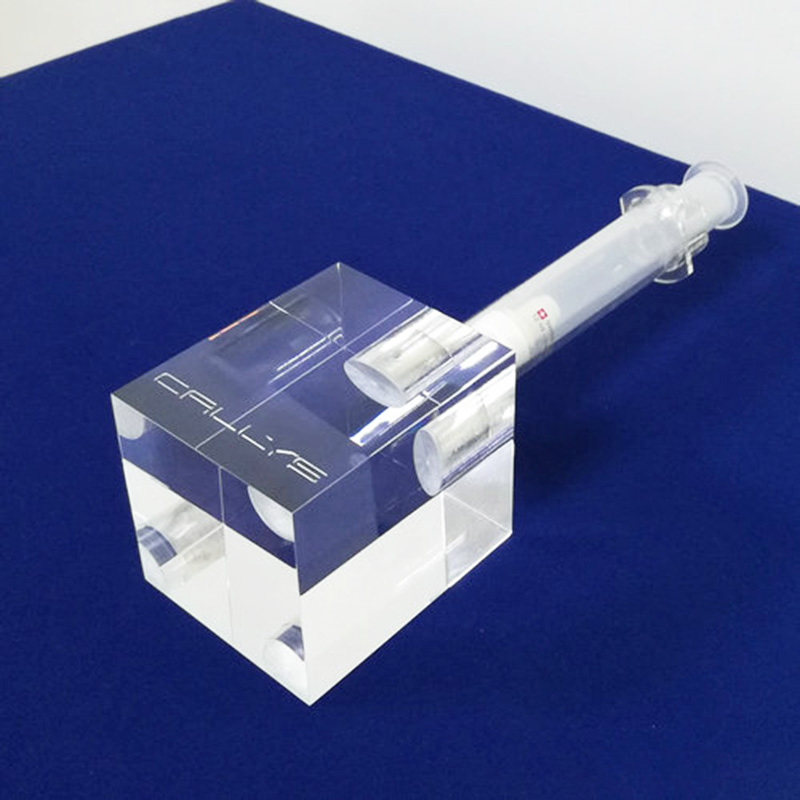 Acrylic syringe holder block, custom perspex syringe display